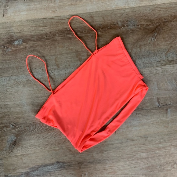 BRIGHT CORAL SHEIN TANK TOP - Picture 2 of 5